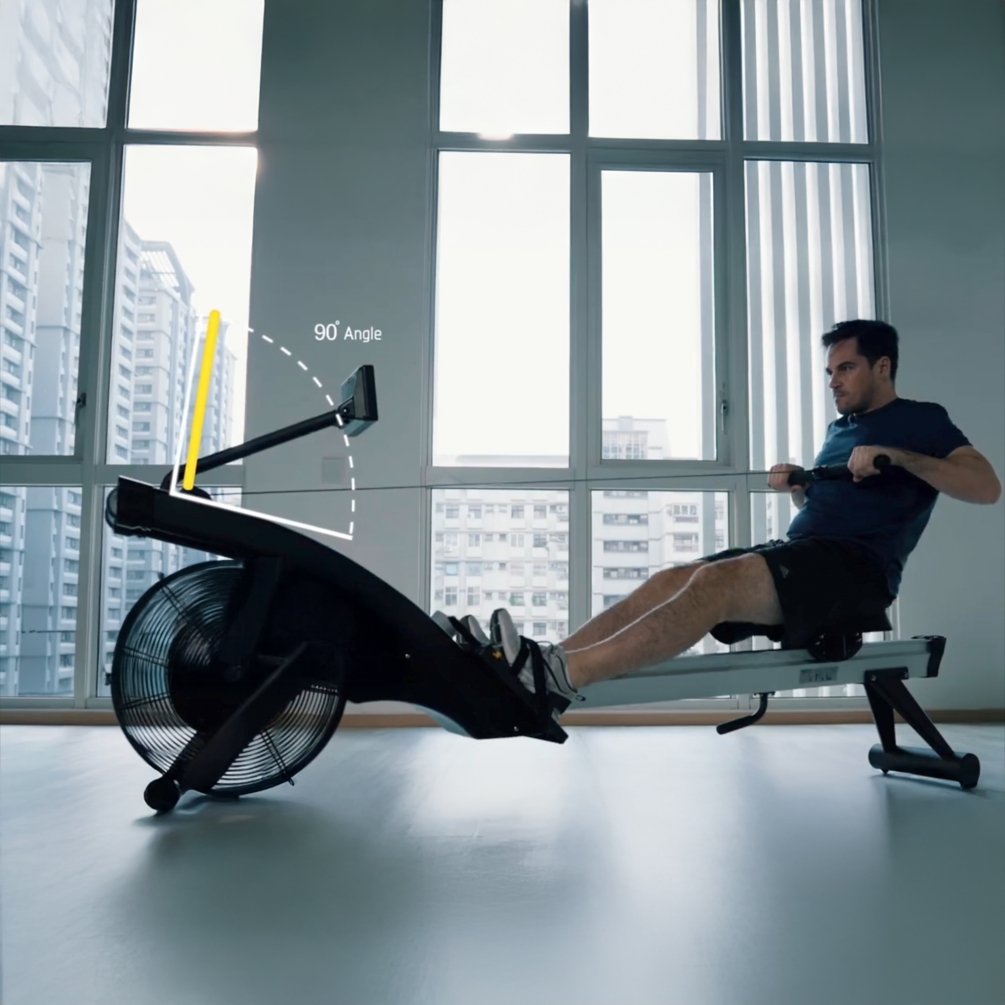 Hyperon Air Rower commercial grade for gyms functional training for hitt and Hyrox man training and display 2