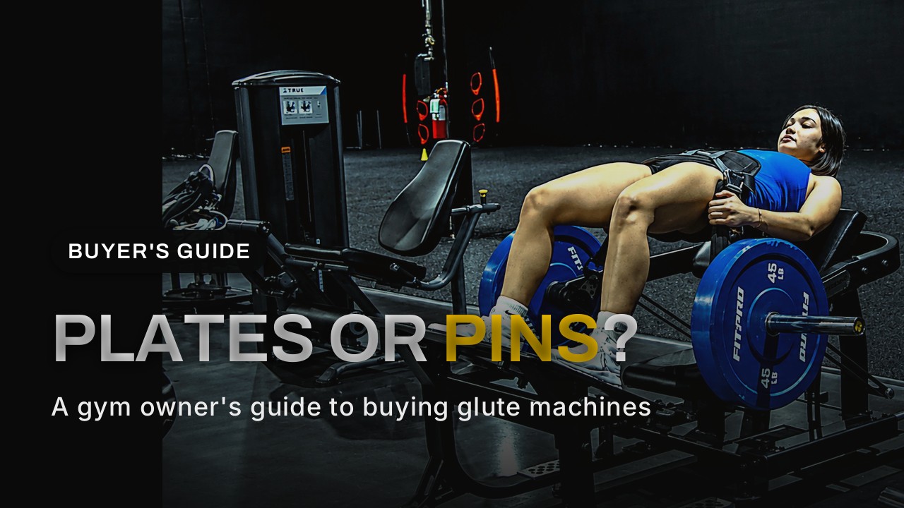 Plate-loaded GluteZone Hip Thrust Machine in use in a dark commercial gym
